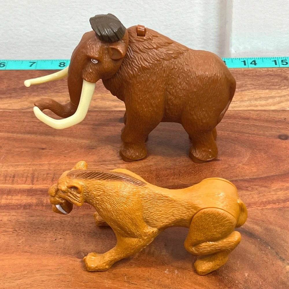 Ice Age Manny Mammoth & Diego Saber Tooth Tiger 2009 McDonald's Toy Set